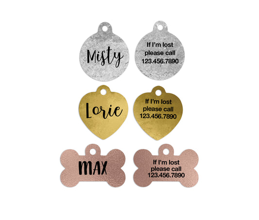 Faux-Shimmer Pet ID Tags