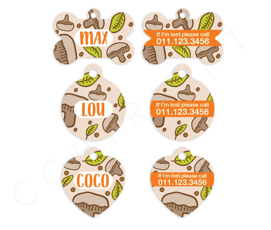 Mushrooms Pet ID Tags