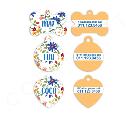 Country Floral Pet ID Tags