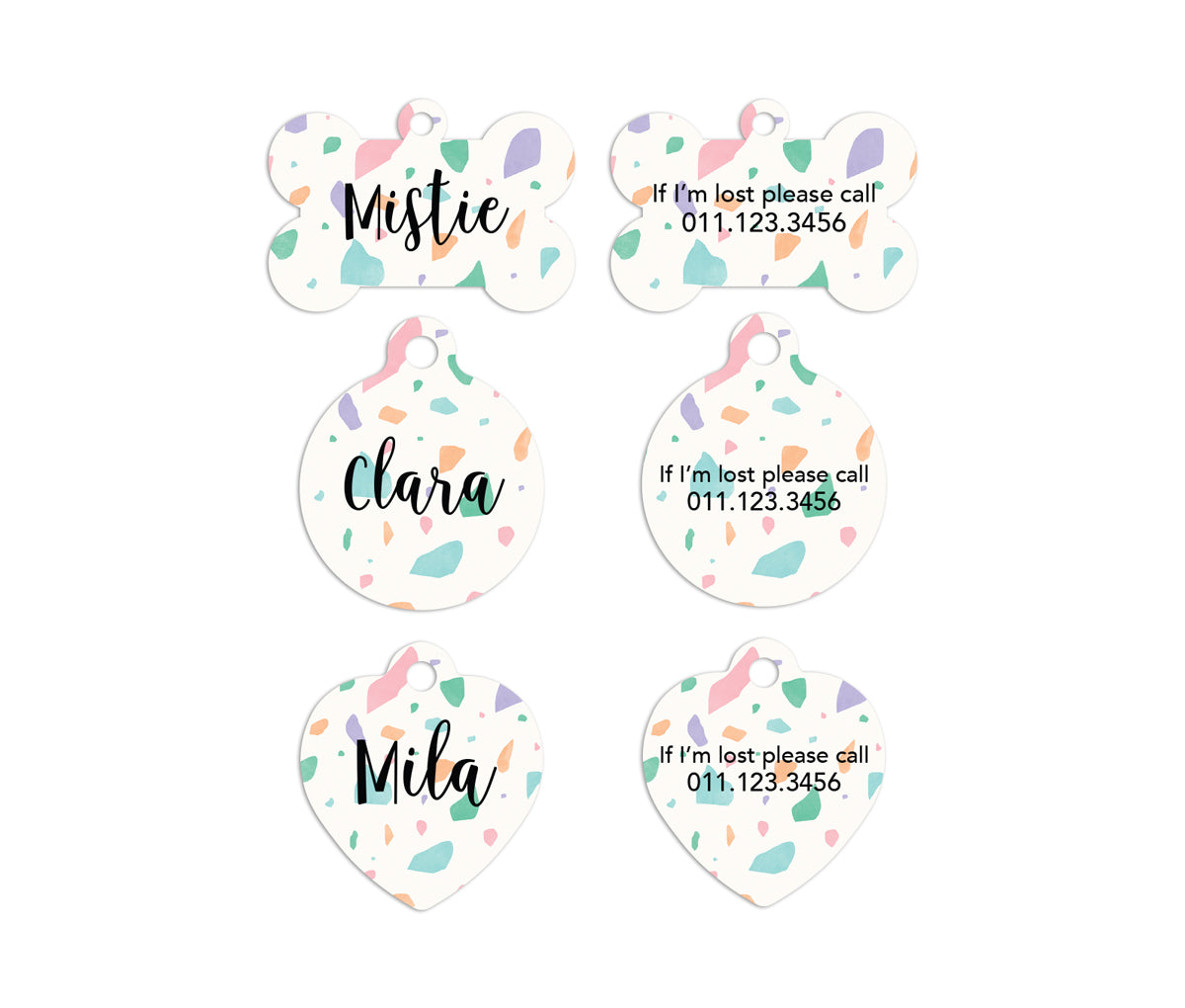 Pastel Terra Confetti Pet ID Tags