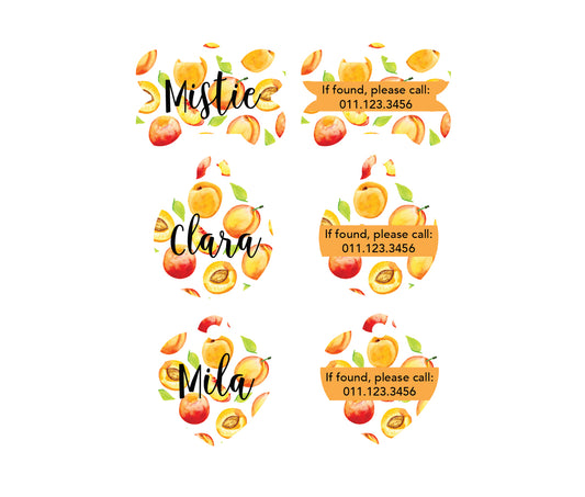 Watercolor Peaches Pet ID Tags