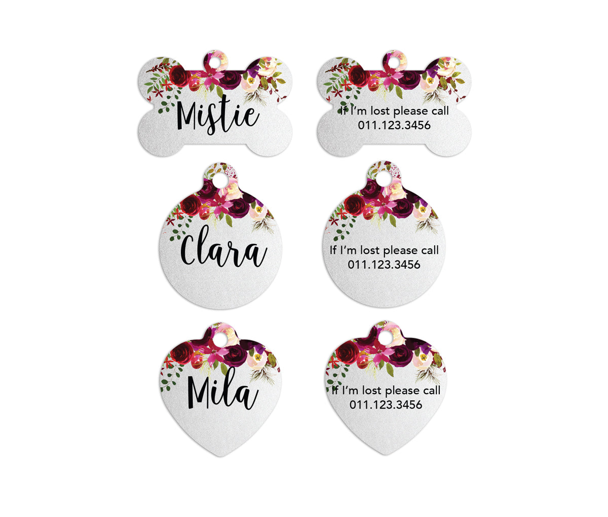Watercolor Red Pet ID Tags
