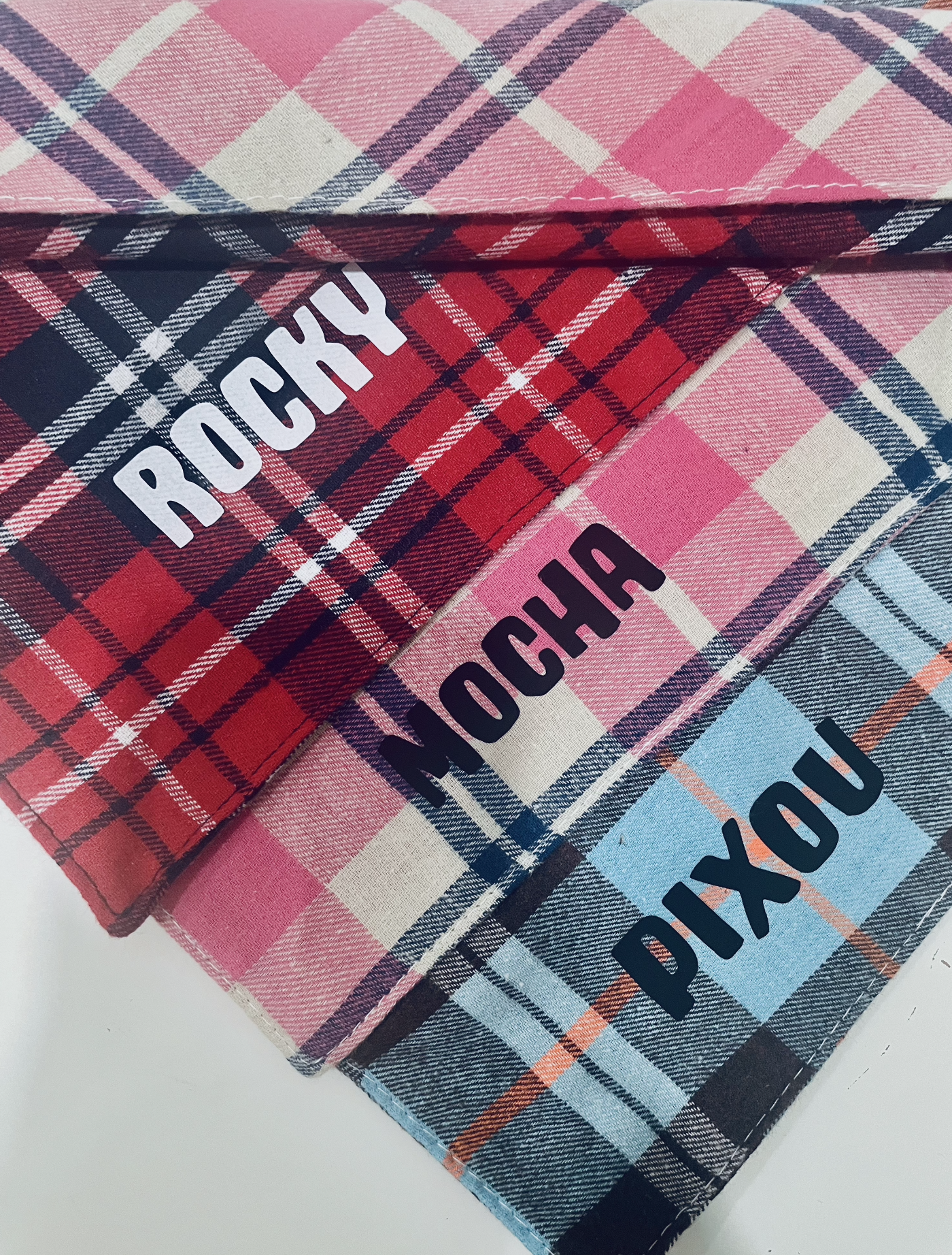 Personalized Plaid Pet Bandana