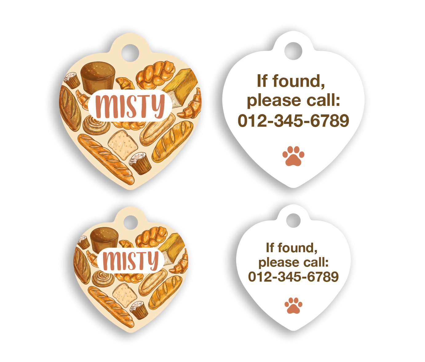 Bakery Heart Shape Pet ID Tags