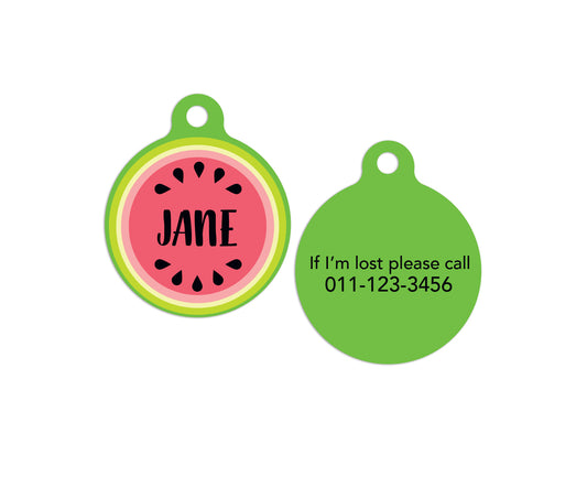 Customized Circle Watermelon Pet ID Tag
