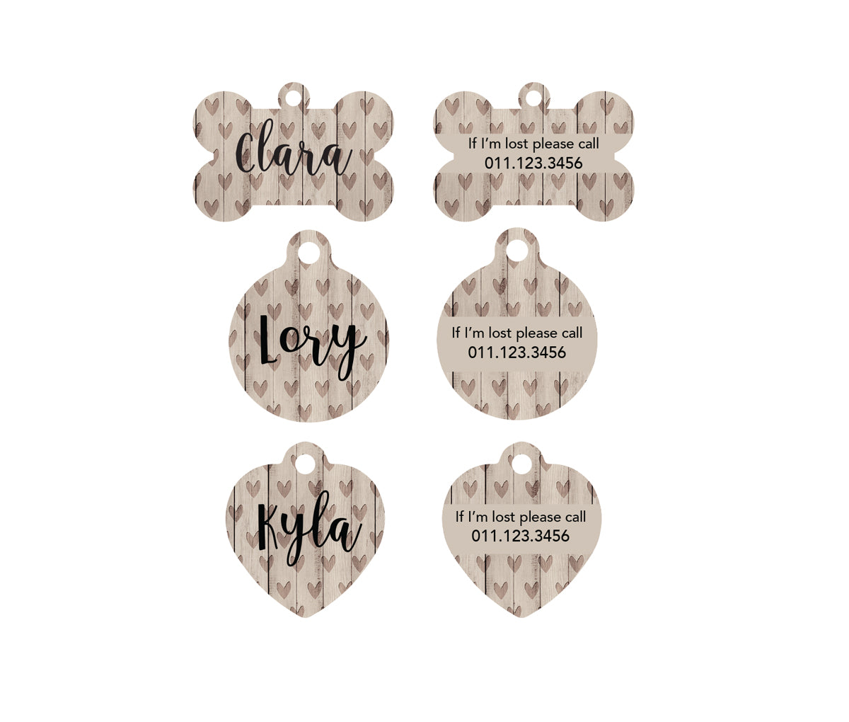 Heart Wooden Rustic Pet ID Tags