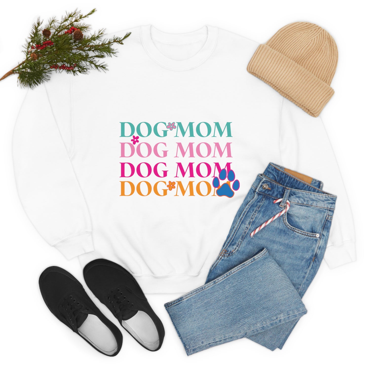 Dog Mom Unisex Heavy Blend™ Crewneck Sweatshirt