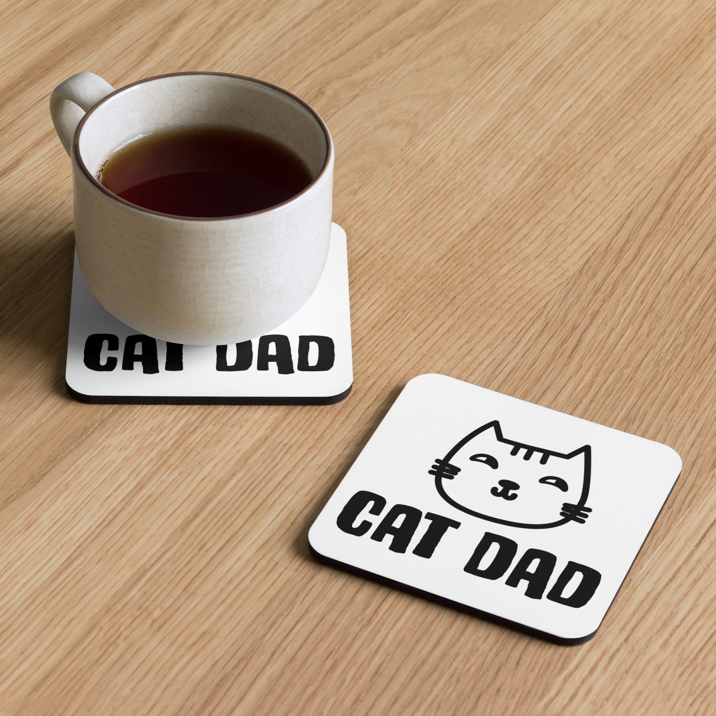 Cat Dad Cork-back coaster